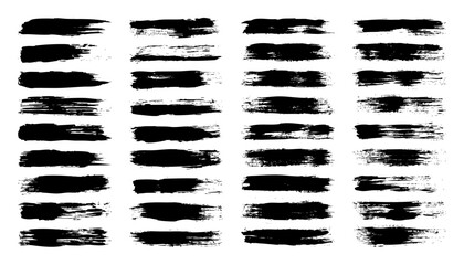 Grunge brush strokes, lines, ink smudges, hand-drawn scribble shapes. Handmade sketchy marks, acrylic stains, charcoal streaks. Paint textures, dry brush effect. Marker underline. Vector illustration