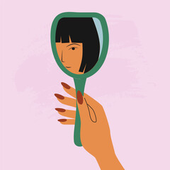 Makeup, beauty and get ready concept. Reflections in mirrors.