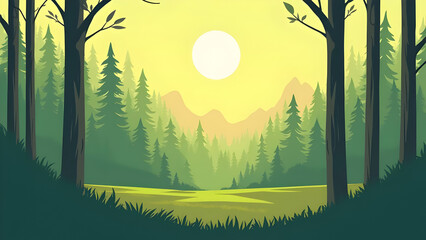 Beautiful landscape nature vector illustration 