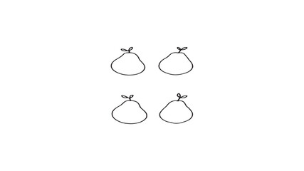 Guava line art botanical contour illustration with clean simple lines