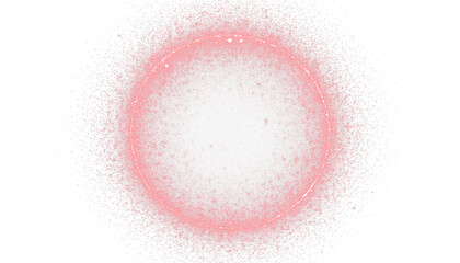 red glitter circle with red sparkles and red star dust spread around isolated on transparent background