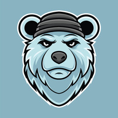 Polar Bear Cartoon Character Mascot Illustration