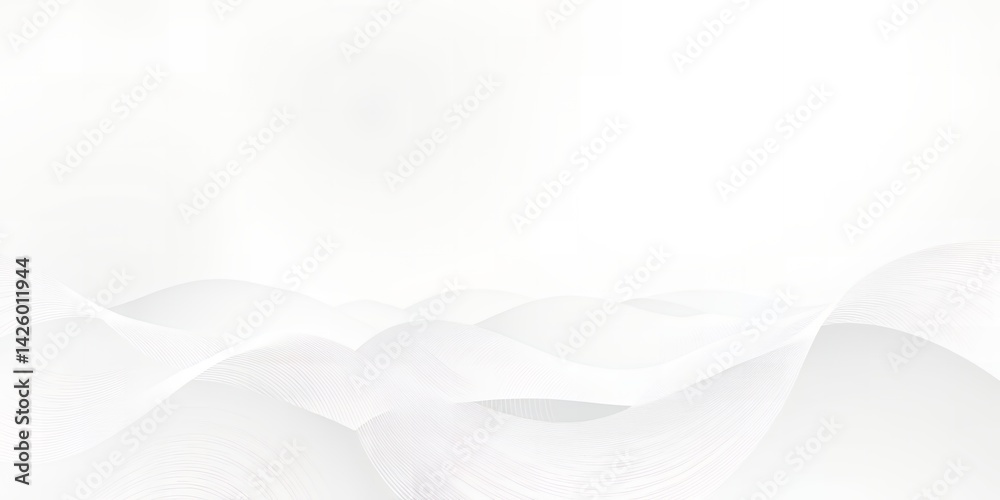 Poster a minimalistic white background with soft rounded shapes creating an abstract landscape effect