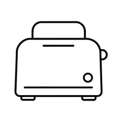 toaster line art vector on white background