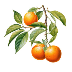 orange fruit isolated on transparent white background, clipping path