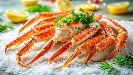 Tilt-Shift Snow Crab Legs: Gourmet Seafood Photography, Macro Marble Food Shot