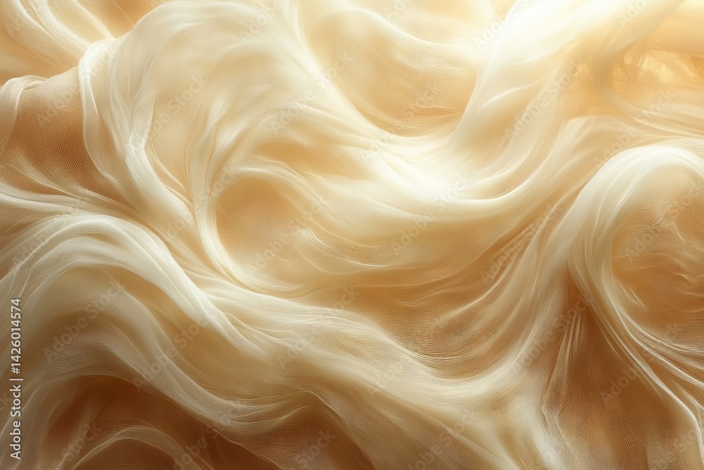 Aufkleber flowing silk fabric in soft golden hues creating an elegant and serene atmosphere