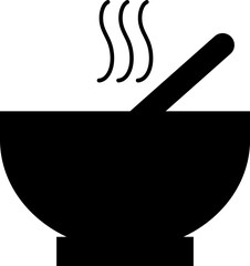 vector illustration of a bowl with a spoon