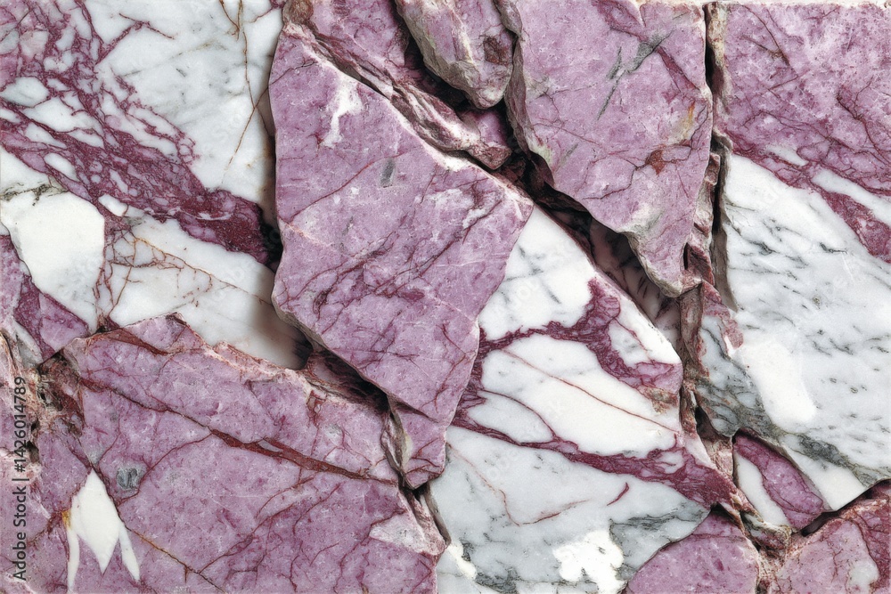 Poster beautiful pink marble texture showcasing intricate patterns and natural variations in a close-up vie