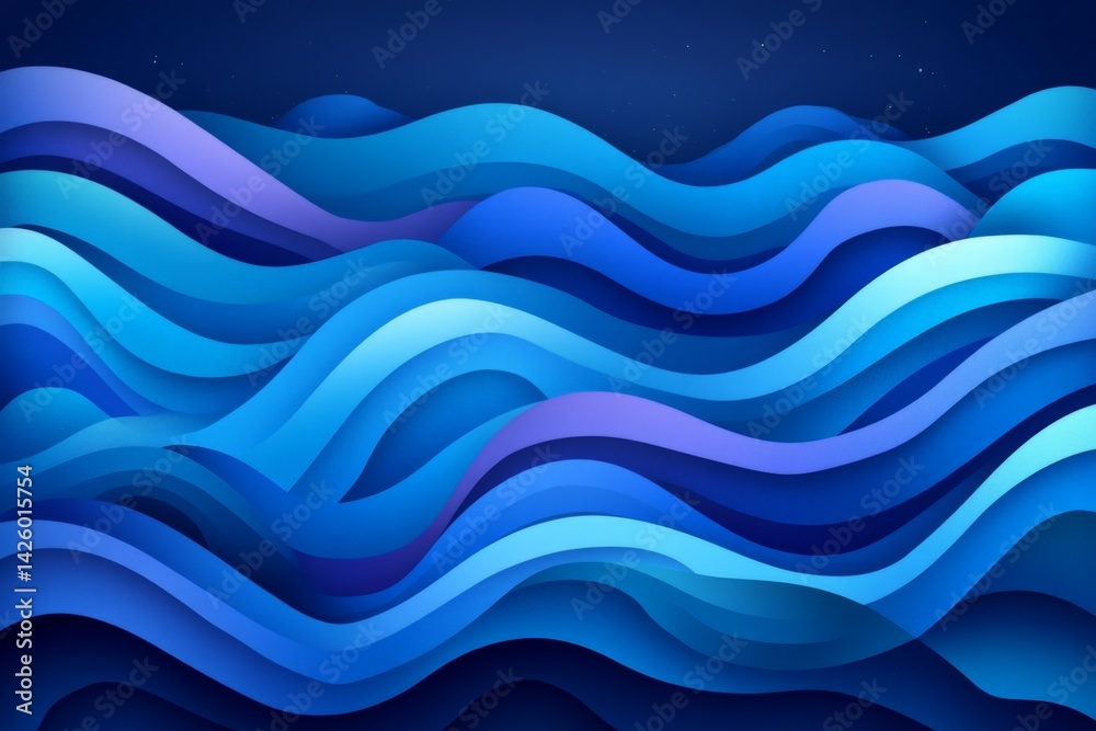 Fototapete Vibrant blue waves in a dynamic design reflecting movement and tranquility in an abstract style