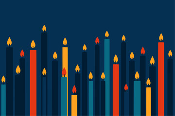 Abstract representation of mass of little lights or candles. Remembrance of Jewish war victims and anti-Semitic incidents	