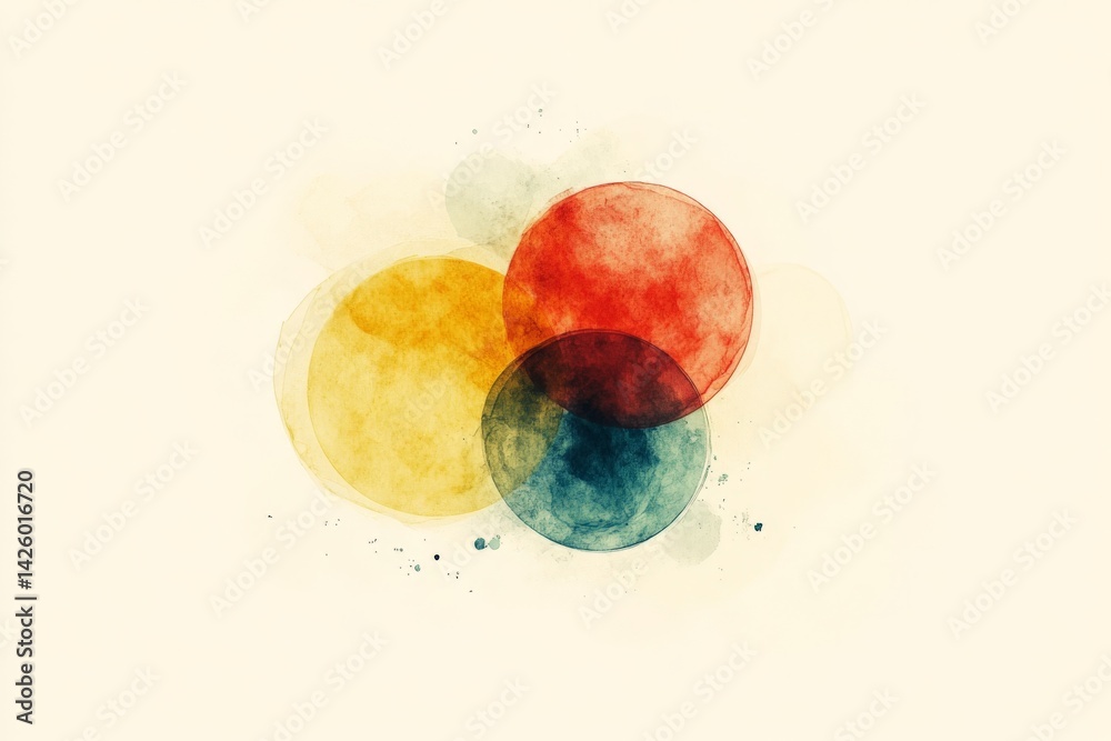Aufkleber colorful watercolor circles blending together on a soft background create an artistic abstract compo