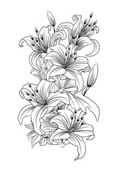 Elegant Hand Drawn Flower Line Art Design