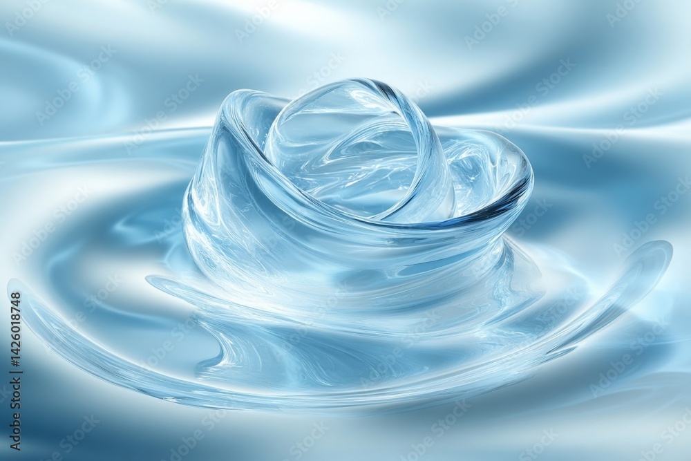 Poster Intricate pattern of water swirling in gentle ripples creating a mesmerizing effect during daylight