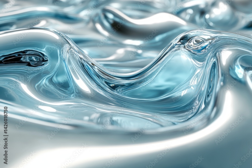 Poster flowing clear water creates smooth ripples in a tranquil environment during daylight hours