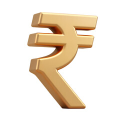 Indian rupee currency sign. 3d rendering isolated on white background. Cartoon plastic style icon