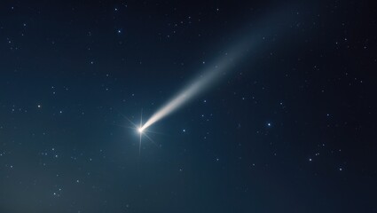 Stunning meteor streaking across the dark night sky