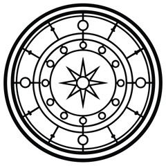 black compass isolated on white