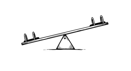 Seesaw Hand Drawn Illustration