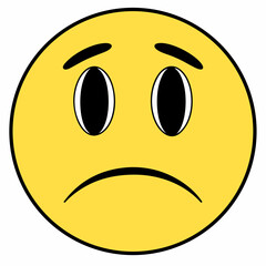 Fototapeta premium Sad Emoji Face Graphic Illustration Symbolizing Disappointment And Unhappiness Expression Vector Art