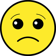 Fototapeta premium Sad Emoji Isolated On White Background For Digital Communication And Expressions