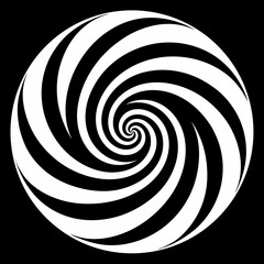 Fototapeta premium Abstract Black And White Spiral Optical Illusion Background For Design