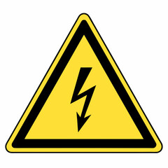 High Voltage Danger Sign Yellow And Black Triangle Electrical Hazard Symbol