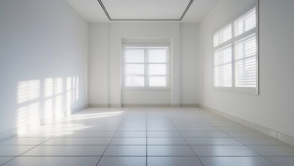 Fototapeta premium Modern blank room featuring window and spacious design