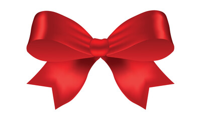Red bow on white background