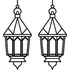vector illustration of a lantern with lamp