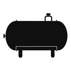 Black Silhouette Of A Horizontal Storage Tank For Industrial Chemical Or Fuel