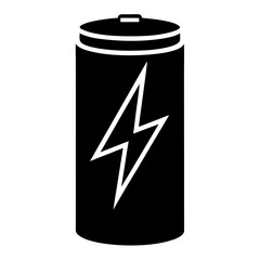 Black And White Battery With Lightning Bolt Icon Design Illustration Isolated