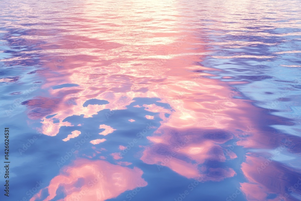 Poster sunset reflections on calm water create a serene and colorful landscape at twilight