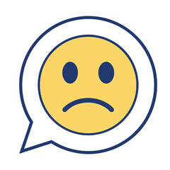 Fototapeta premium Sad Expression In Speech Bubble Vector Illustration For Emotions And Communication