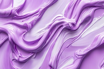 Fototapeta premium Swirling purple paint texture created with rich and glossy acrylic colors on a smooth surface