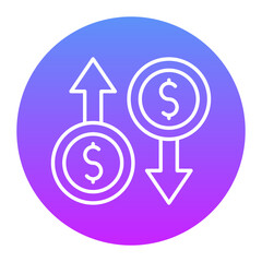 Increase and Decrease in Rate Icon