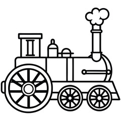 Fototapeta premium steam locomotive vector