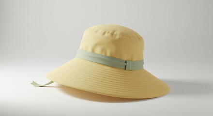 Pale yellow straw sunhat accessory