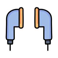 Earphones flat color icon