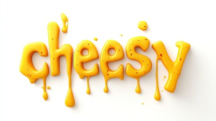 Melted Cheese Letters Spell Cheesy Delicious Creamy Gooey Yummy Text