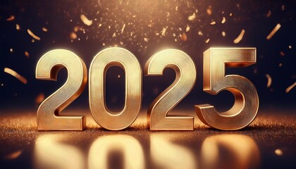 Vibrant and Striking 3D Gold Numerals Illuminating the Night in a Sparkling Backdrop, Showcasing Modern Artistry and Sophistication.