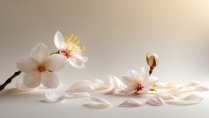 Cherry blossom petals resting on the back