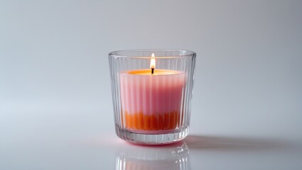 White background with scented candle holder for festive Christmas decor