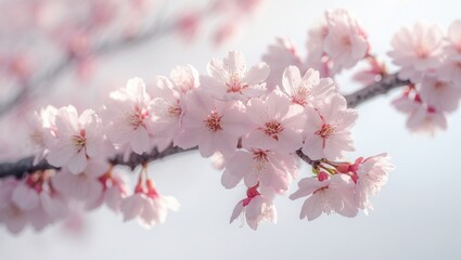Obraz premium Spring branch with pink cherry blossoms in Japan