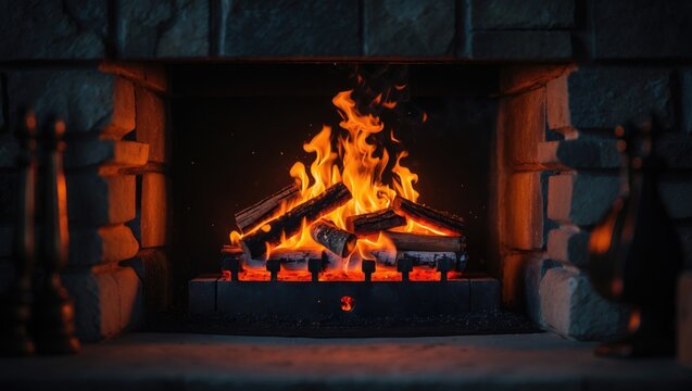 Igniting firewood in a fireplace's fire-box to stay warm