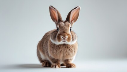 Obraz premium Cute white bunny rabbit portrait in nature