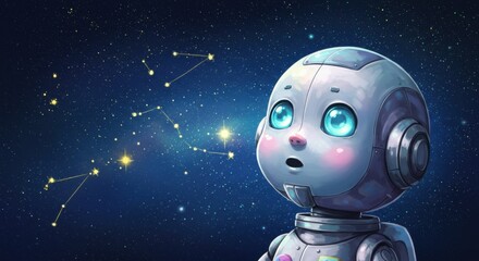 Robot Looking at Constellation