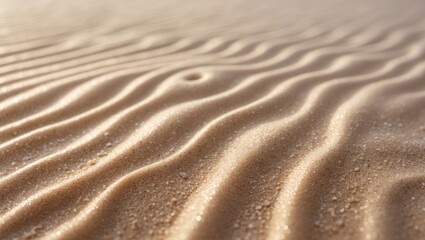 Fototapeta premium Close-up of wavy sand texture on a sandy beach background