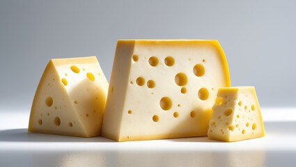 Close-up of assorted cheese slices on white background