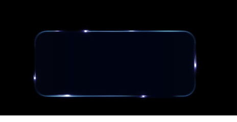  Futuristic holographic PNG interface frame. Glowing blue border for digital dashboards, sci-fi panels, virtual screens, and modern tech UI elements. Transparent background.